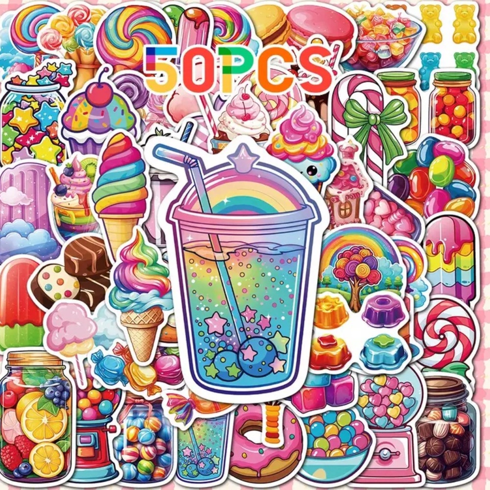 50PCS cartoon dessert colorful Sticker Collection NEW